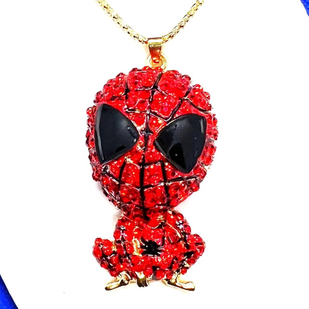 Red SPIDERMAN Super Hero Character Pendant Necklace